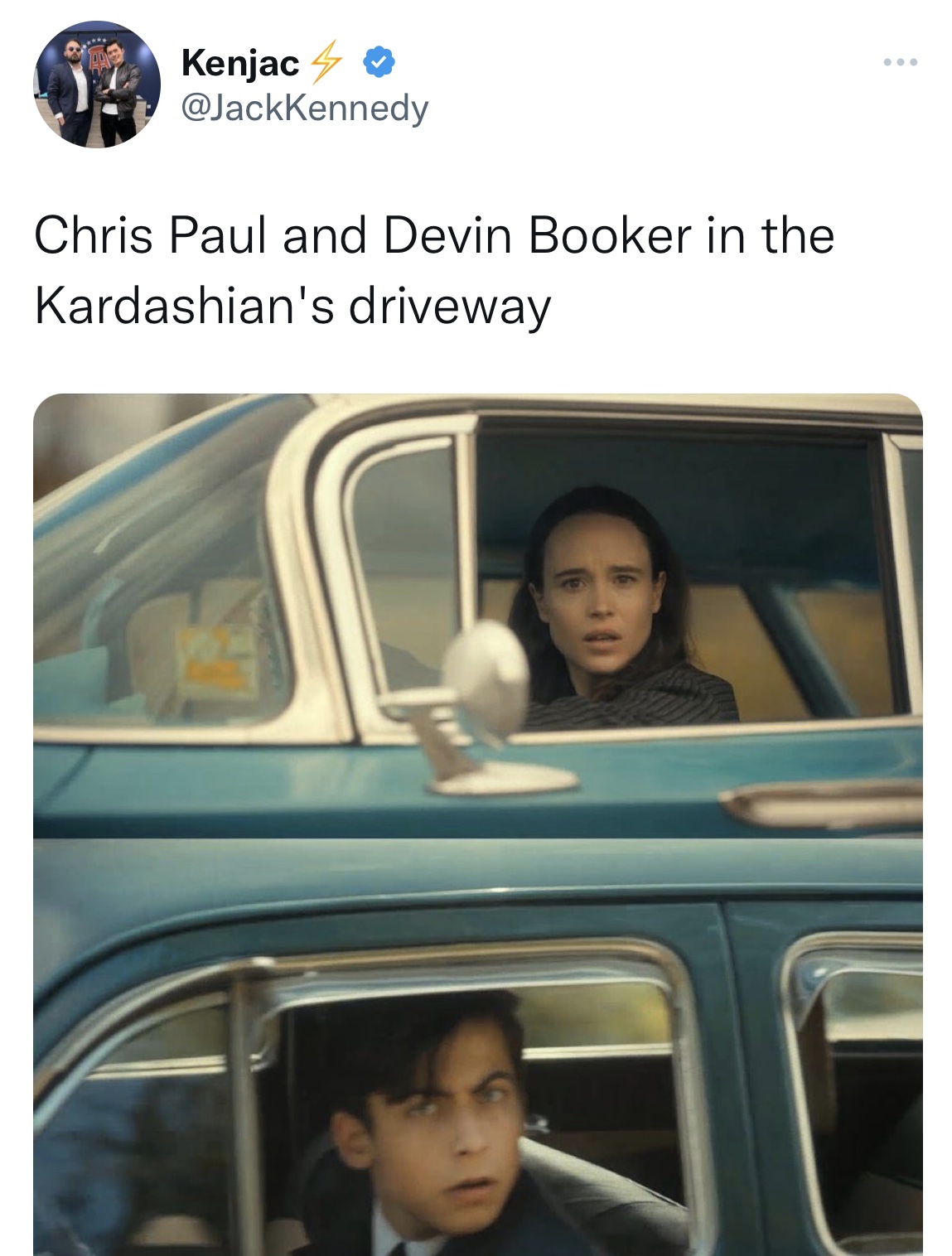 Chris Paul and Kim K memes - family car - Kenjac Chris Paul and Devin Booker in the Kardashian's driveway