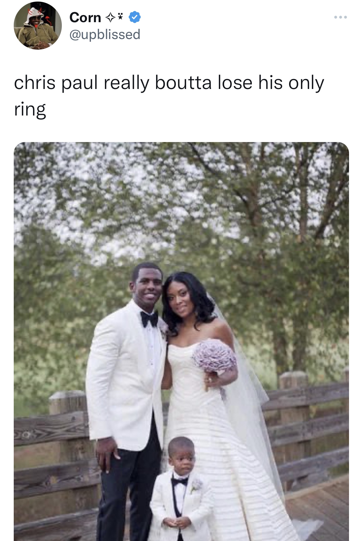 Chris Paul and Kim K memes - black couple in wedding dress - Corn chris paul really boutta lose his only ring ...
