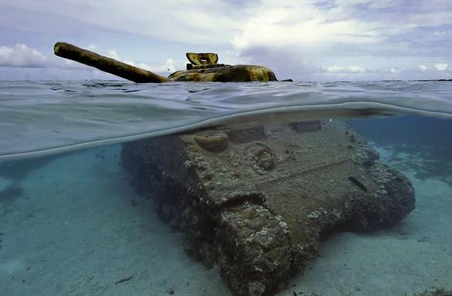 Intriguing and unsettling photos - sunken tanks