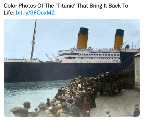 fascinating photos - colorized photos of titanic - Color Photos Of The 'Titanic' That Bring It Back To Life bit.ly3FOuxMZ