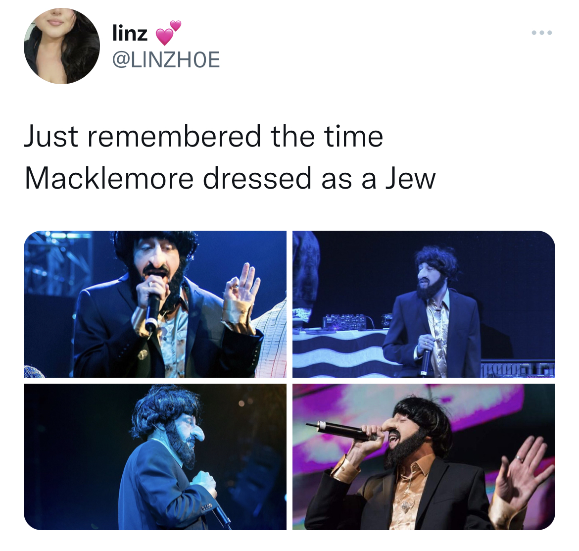 Tweets dunking on celebs - presentation - linz Just remembered the time Macklemore dressed as a Jew Teodor ...