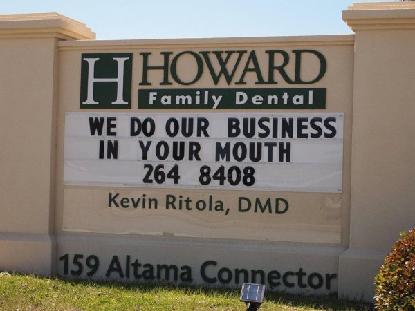 sex memes and dirty pics - funny business slogans - Family Dental We Do Our Business In Your Mouth 264 8408 Kevin Ritola, Dmd 159 Altama Connector