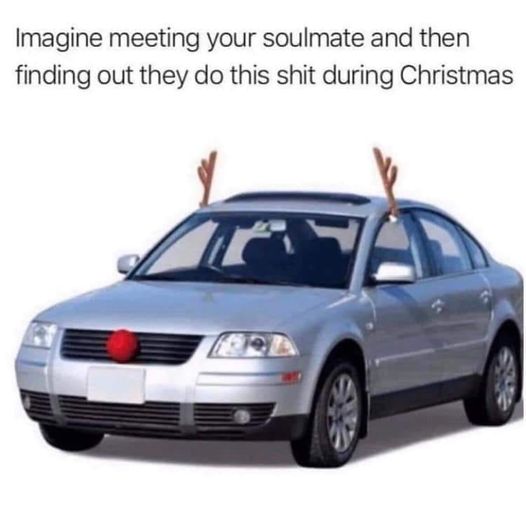 awesome pics and memes - car christmas decorations - Imagine meeting your soulmate and then finding out they do this shit during Christmas 306