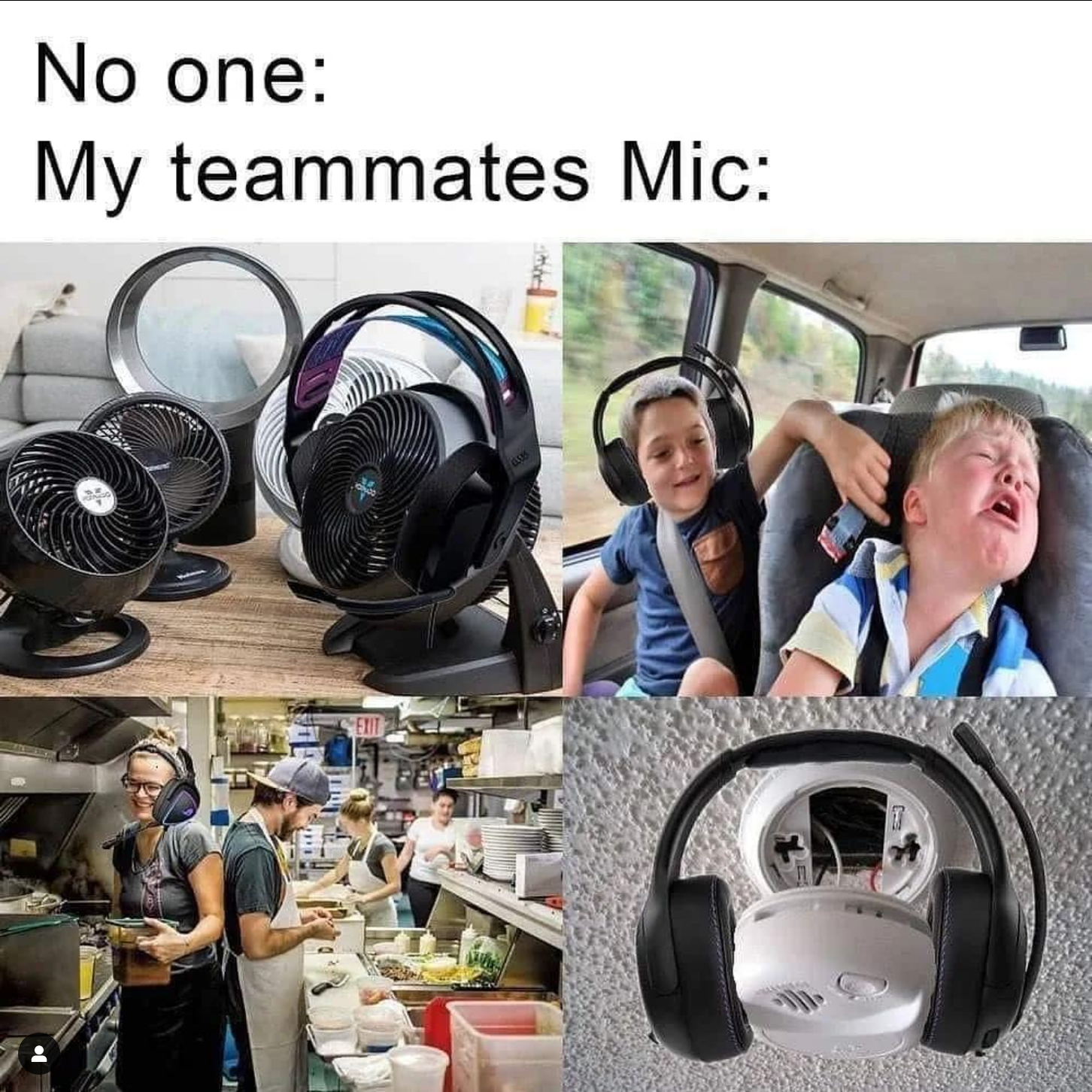 gaming memes - wheel - No one My teammates Mic