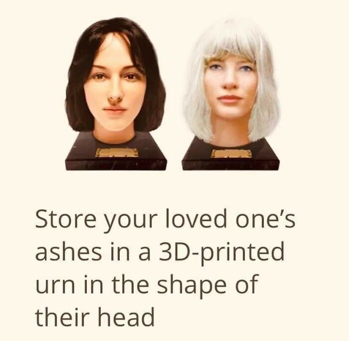 monday morning randomness - Urn - Store your loved one's ashes in a 3Dprinted urn in the shape of their head