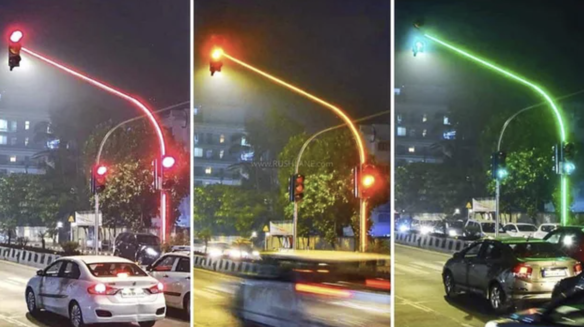 LED traffic lights and poles.