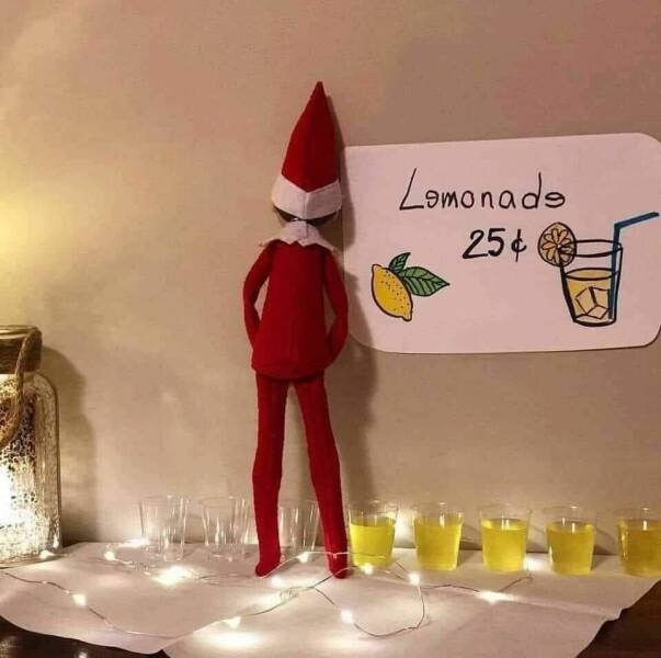 cool pics and memes - elf on the shelf lemonade