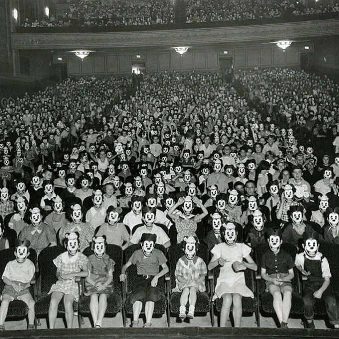 Mickey Mouse club meeting circa 1930.