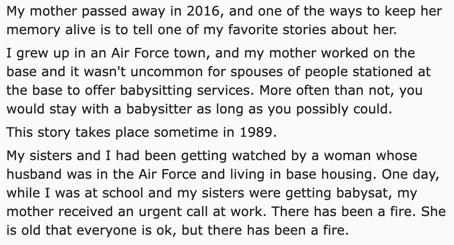 malicious compliance reddit thread --  quotes about me - My mother passed away in 2016, and one of the ways to keep her memory alive is to tell one of my favorite stories about her. I grew up in an Air Force town, and my mother worked on the base and it w