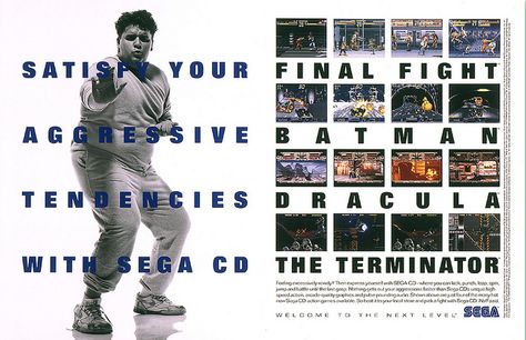 Vintage Gaming Ads - shoe - Satish Your Final Fight Aggressive Batm An Tendencies Dracula With Sega Cd The Terminator Then gensyaAC Welcome To The Next Le ght Bega Cd Sega