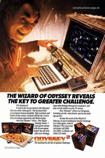 Vintage Gaming Ads - retro video game advertisements - Forumo Rep Titl consolepicturepage.de 9131Wizard 0080 The Wizard Of Odyssey Reveals The Key To Greater Challenge. The Keyboard It makes the fun go further with Odyssey than any other video game. The k