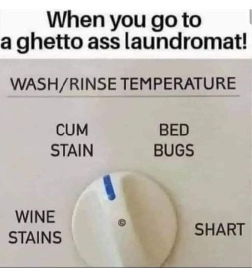 spicy memes for tantric tuesday - material - When you go to a ghetto ass laundromat! WashRinse Temperature Cum Stain Wine Stains Bed Bugs Shart