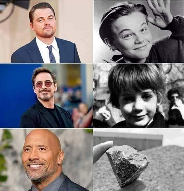 funny memes and pics - popular actors and their childhood photos meme