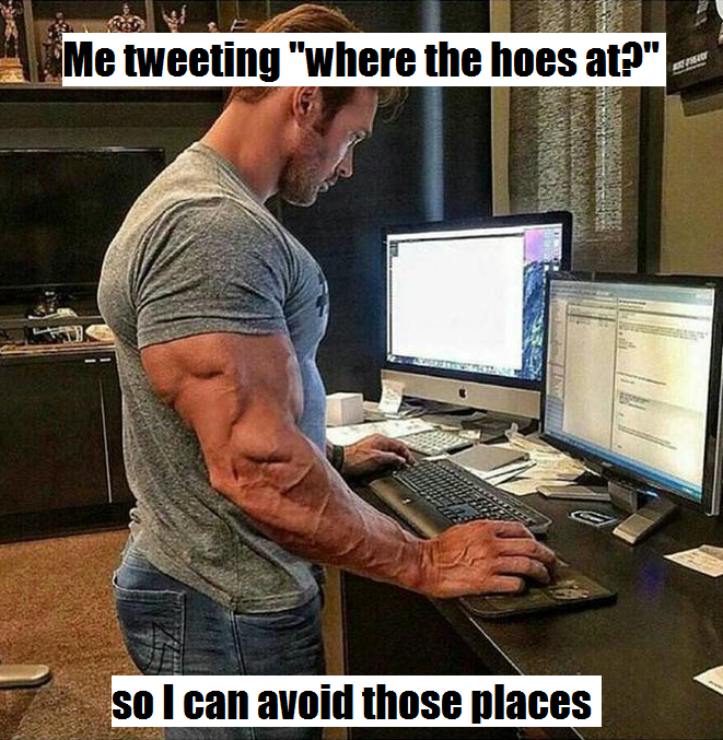 funny memes and pics - arm - Me tweeting "where the hoes at?" so I can avoid those places Pri