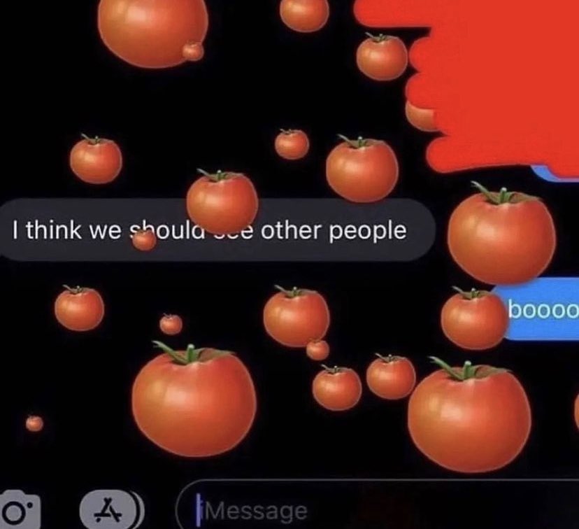 suspicious dms from twitter - think we should see other people tomato - I think we shoulae other people O A Message boooo