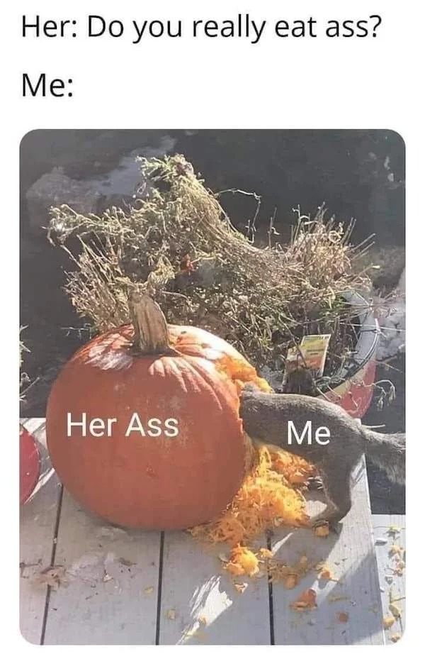 spicy meems - winter squash - Her Do you really eat ass? Me Her Ass Me