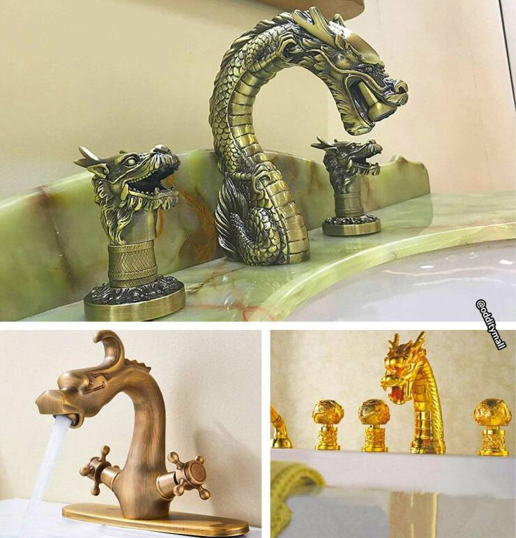 funny and cool pics - dragon bath faucet - Mu