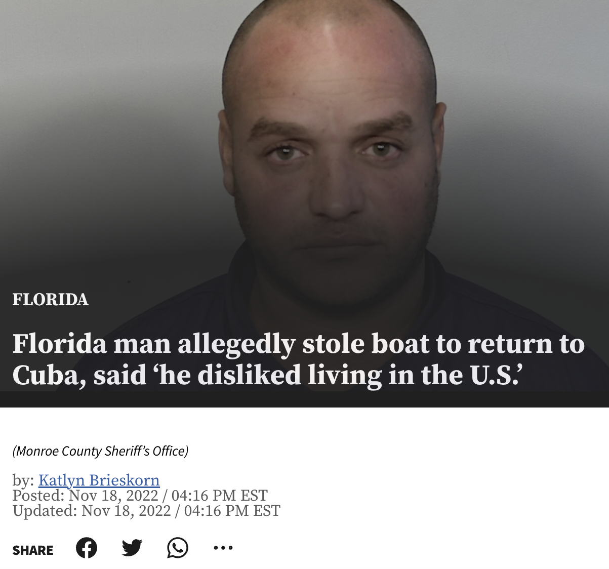 Best of Florida Man 2022 - heineken dark - Florida Florida man allegedly stole boat to return to Cuba, said 'he disd living in the U.S.' Monroe County Sheriff's Office by Katlyn Brieskorn Posted Est Updated Est