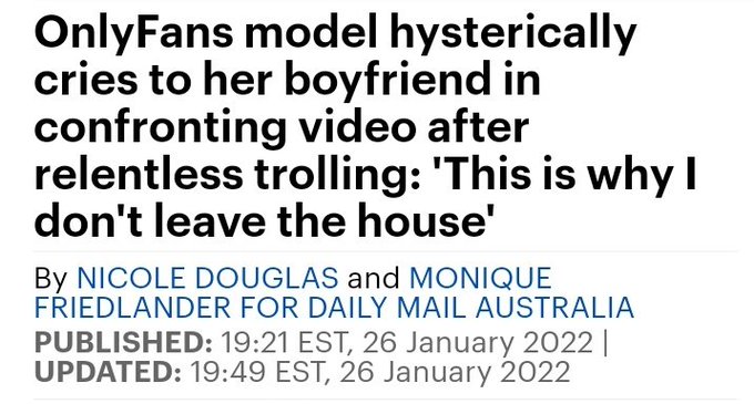 OnlyFans models posting L's - number - OnlyFans model hysterically cries to her boyfriend in confronting video after relentless trolling 'This is why I don't leave the house' By Nicole Douglas and Monique Friedlander For Daily Mail Australia Published Est
