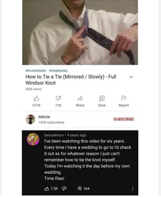bros helping bros - -  - How to Tie a Tie Mirrored Slowly Full Windsor Knot 80M views B 71K tiehole subscribers Save 164 F Report benzaemon 4 years ago I've been watching this video for six years. Every time I have a wedding to go to I'd check it out as f
