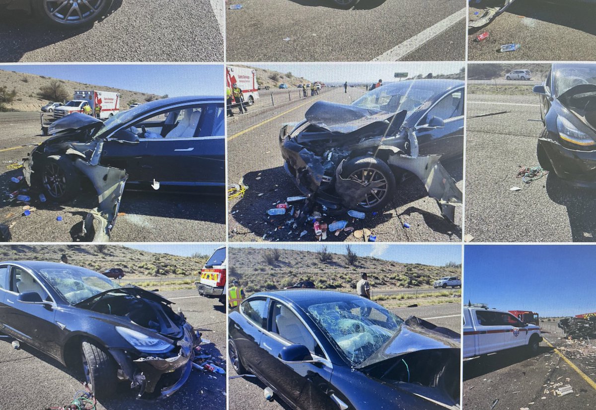 Head on crash with a pickup truck that crossed into oncoming traffic at 80mph. 