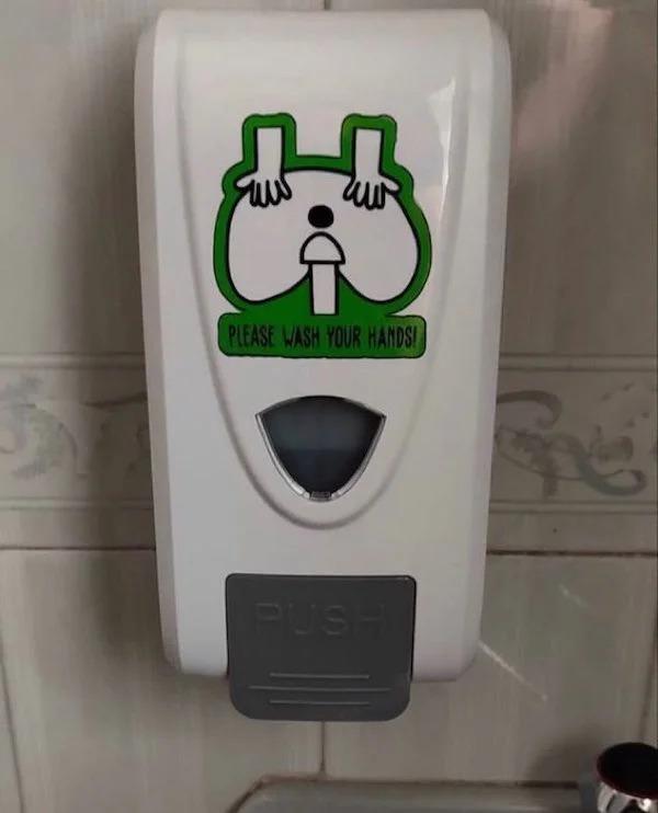 spicy sex memes - bathroom accessory - 3 Please Wash Your Hands! Push 36