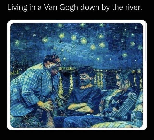 monday morning randomness - van gogh down by the river - Living in a Van Gogh down by the river.