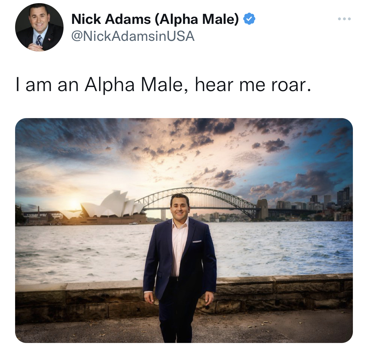 nick adams unhinged tweets - royal botanic gardens - Nick Adams Alpha Male I am an Alpha Male, hear me roar.