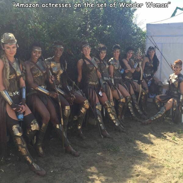 cool random pics - wonder woman amazons - "Amazon actresses on the set of Wonder Woman"