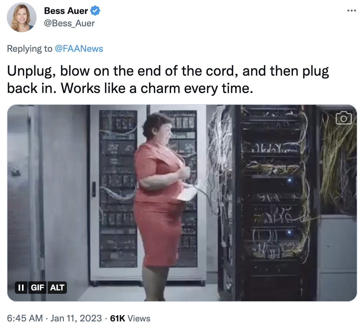 major appliance - Bess Auer Unplug, blow on the end of the cord, and then plug back in. Works a charm every time. Ii Gif Alt 61K Views Away 914 www