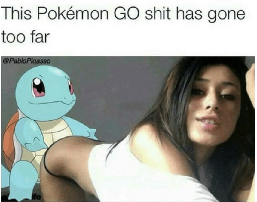 spicy pics and dank memes - photo caption - This Pokmon Go shit has gone too far Piqasso ife
