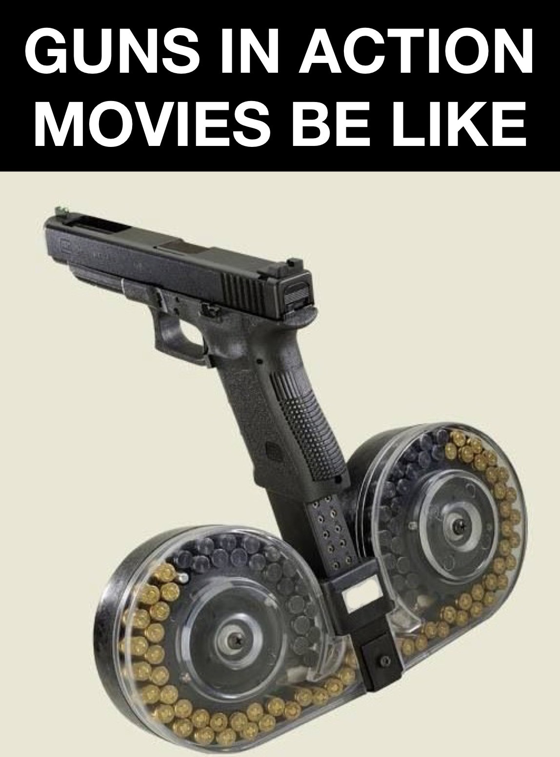 funny memes - glock and balls - Guns In Action Movies Be 50000 02.0