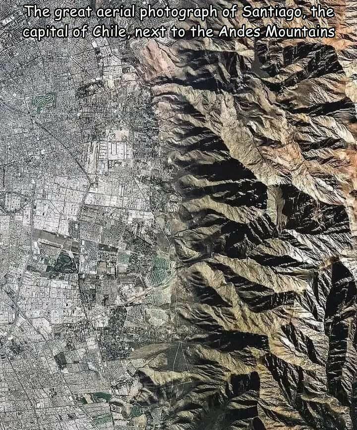 monday morning randomness - santiago chile from above - The great aerial photograph of Santiago, the capital of Chile, next to the Andes Mountains Kerj