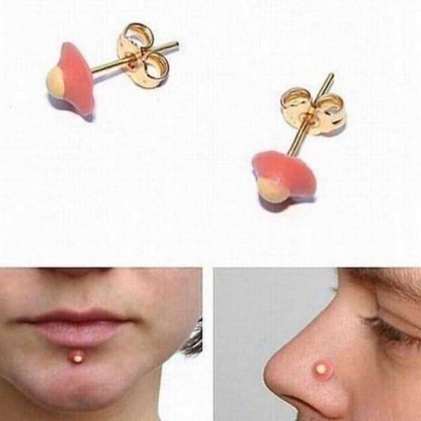 funy filled photos - pimple piercing