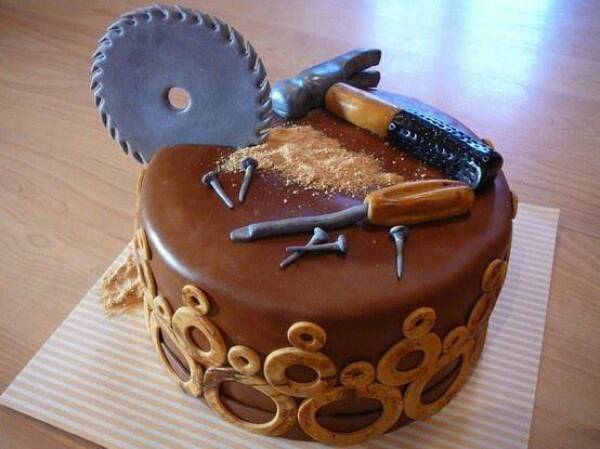 funy filled photos - wood working cake - 100