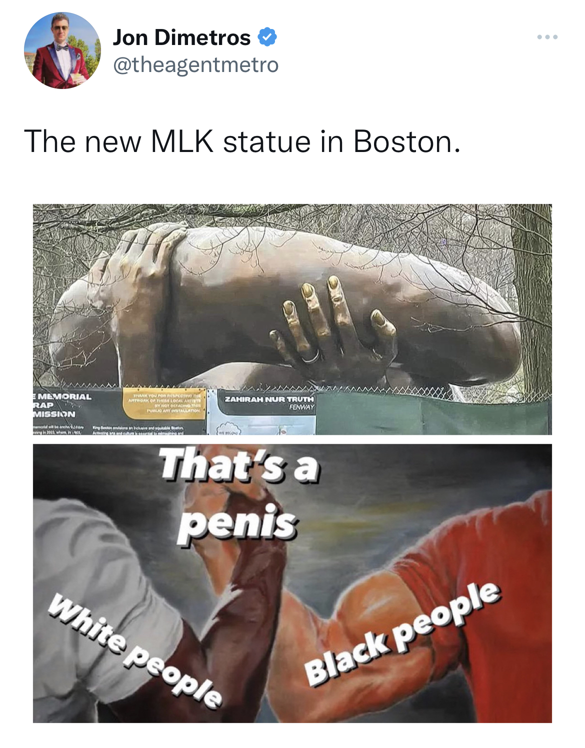 MLK Jr. Sculpture memes - Statue - Jon Dimetros The new Mlk statue in Boston. Memorial Zahirah Mur Truth pwe That's a penis White people Black people