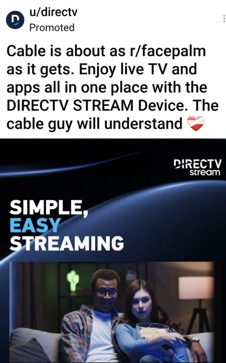 media - udirectv Promoted Cable is about as rfacepalm as it gets. Enjoy live Tv and apps all in one place with the Directv Stream Device. The cable guy will understand Simple, Easy Streaming Directv stream