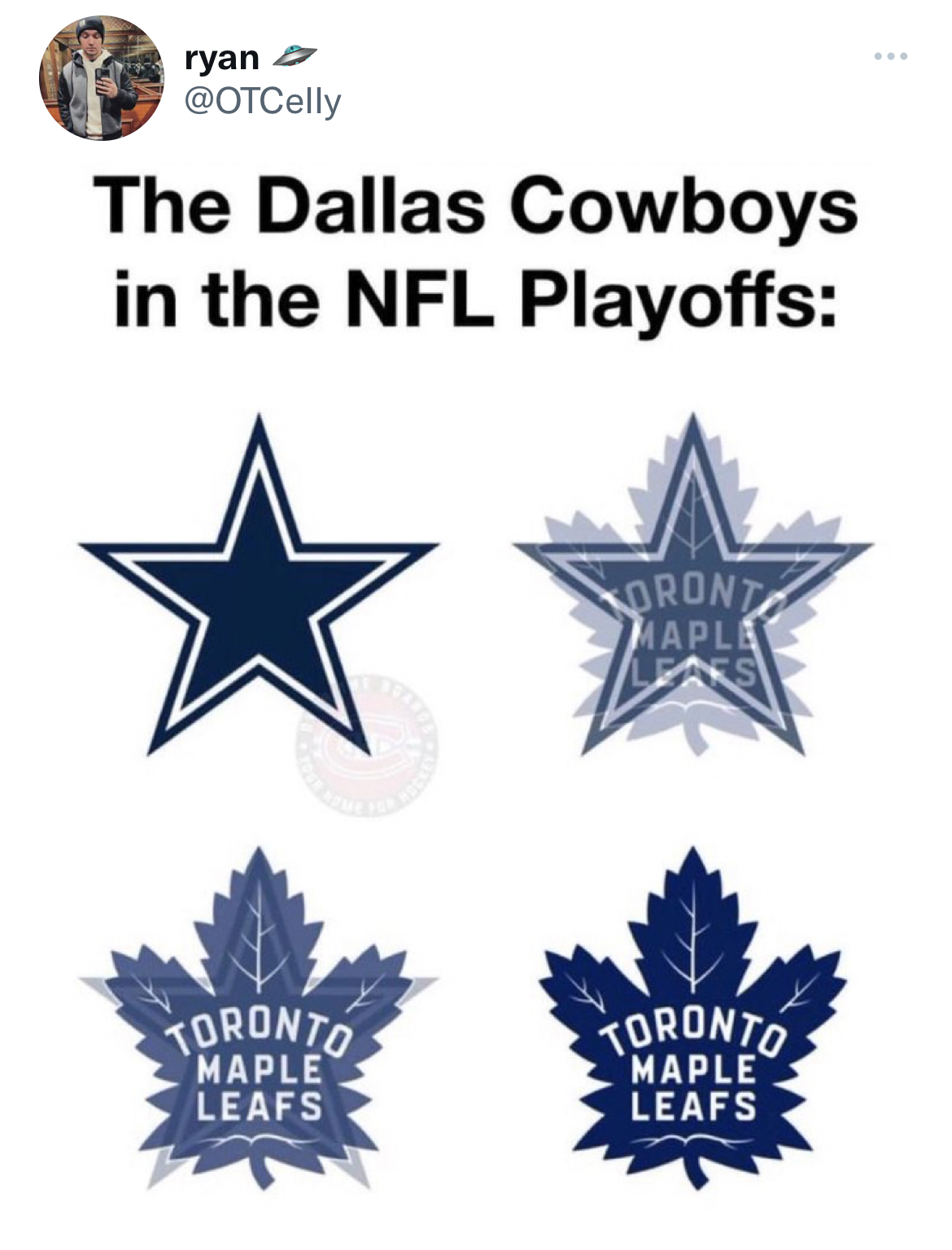 tweets dunking on celebs - toronto maple leafs new - ryan >> The Dallas Cowboys in the Nfl Playoffs Toronto Maple Leafs Oront Maple Fars Toronto Maple Leafs