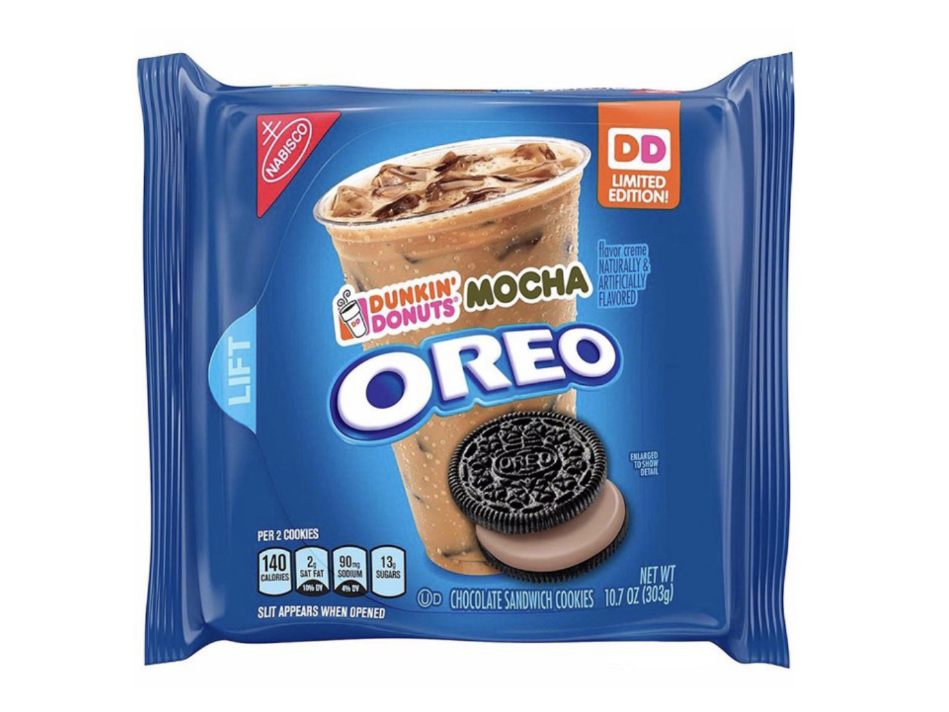 Worst Oreo Collabs - dunkin donuts mocha oreo - Lift Nabisco Bo Bundin Mocha Donuts Oreo Per 2 Cookies "Aaa 140 90 13, Caldras At Fat Som Sugars Slit Appears When Opened Ored Dd Limited Edition! Naturally& Artificially Flavored Ikasie Wish Net Wt Od Choco