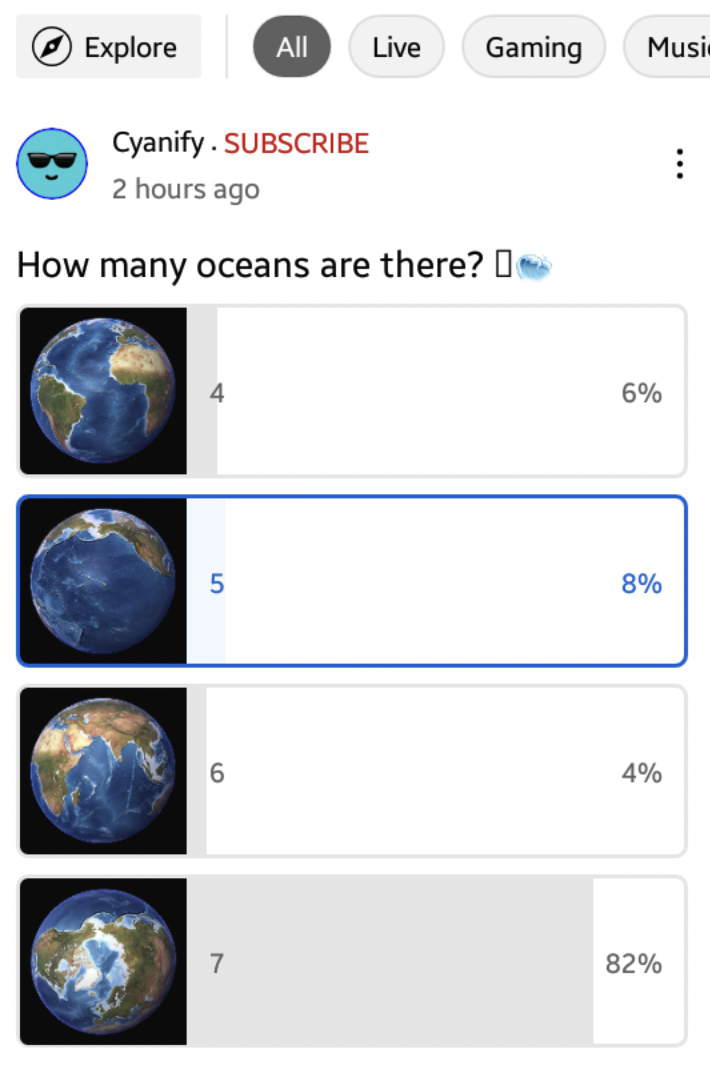 How many oceans are there?