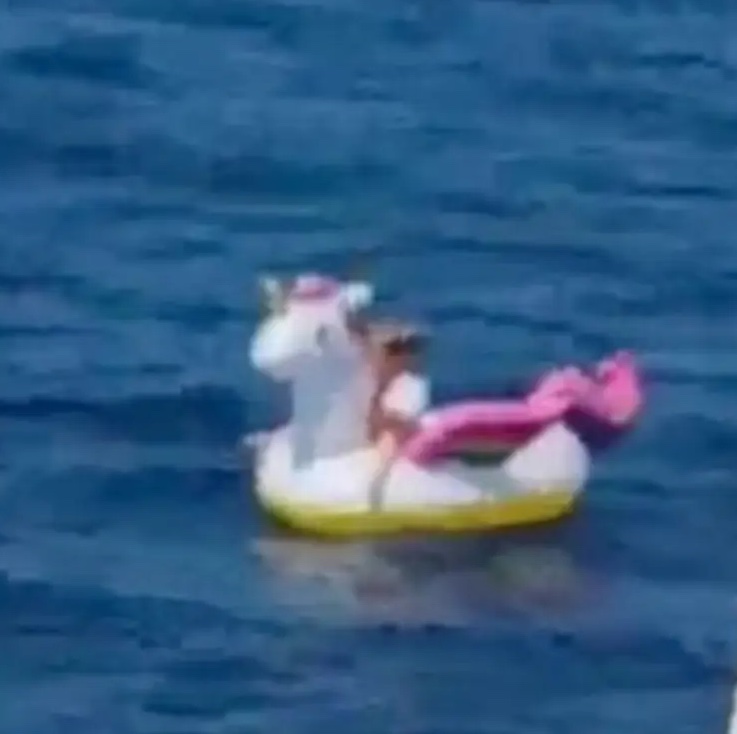 Strange Experiences at Sea - pink unicorn floaty