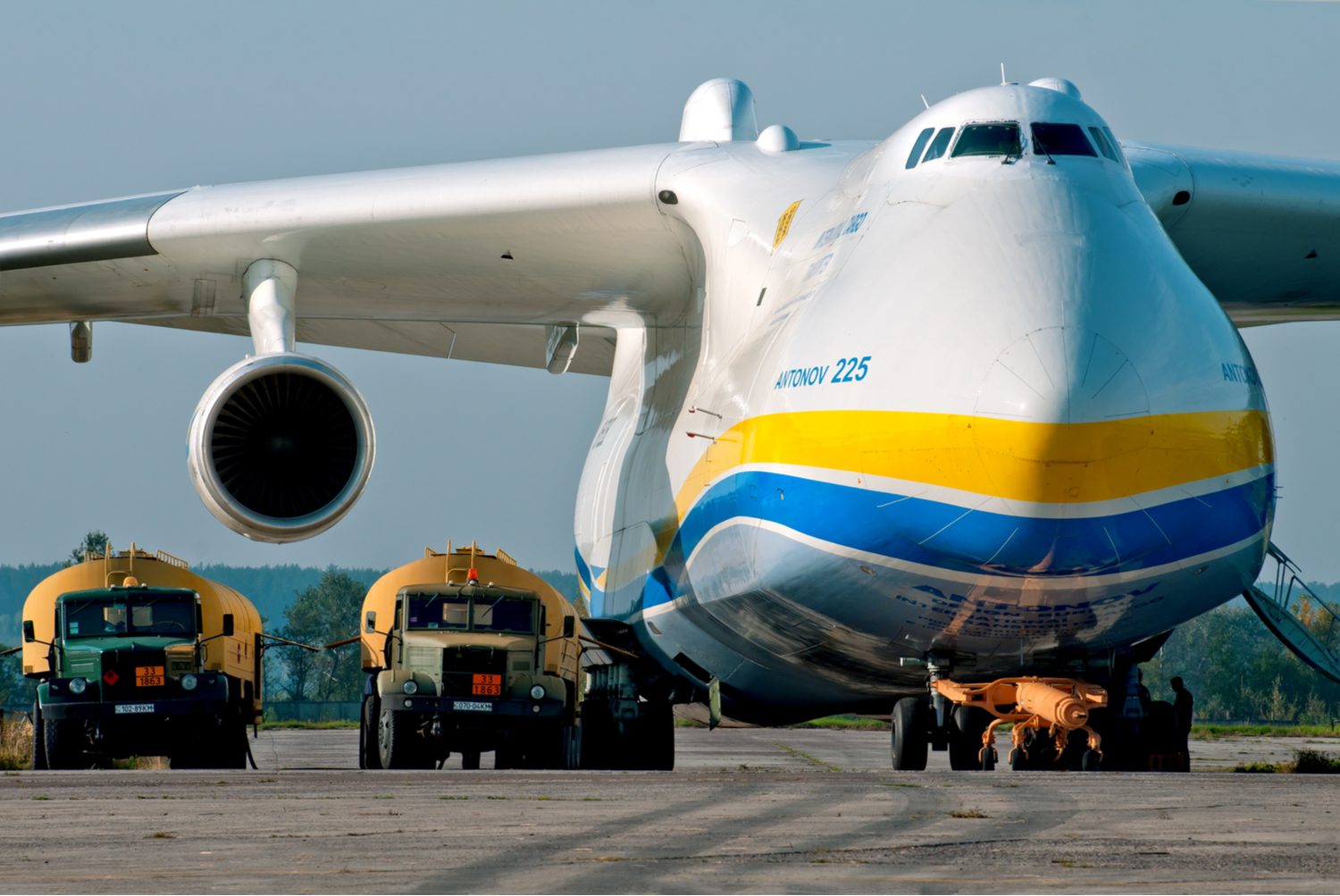 The Antonov An-225 Mriya was the biggest plane in the world. Unfortunately it was destroyed in Ukraine at the start of the Ukrainian and Russian conflict. 