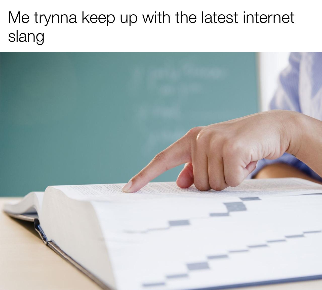 funny memes - Dictionary - Me trynna keep up with the latest internet slang