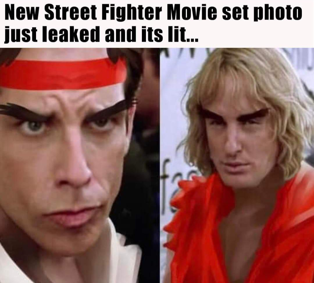funny memes - photo caption - New Street Fighter Movie set photo just leaked and its lit...