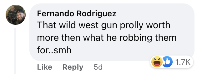 Comments make fun of bethlehem police dapartment robber's old gun -