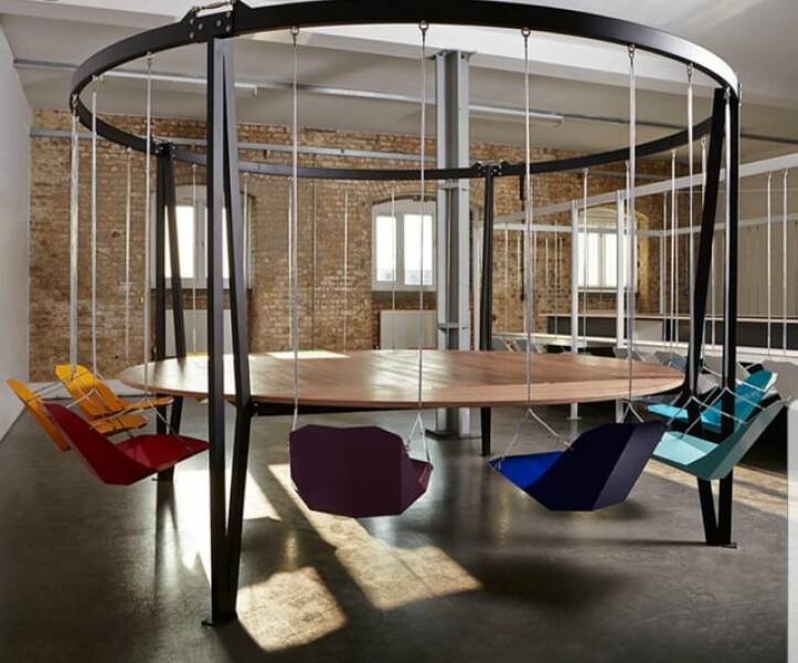 fascinating photos - swing chair with table