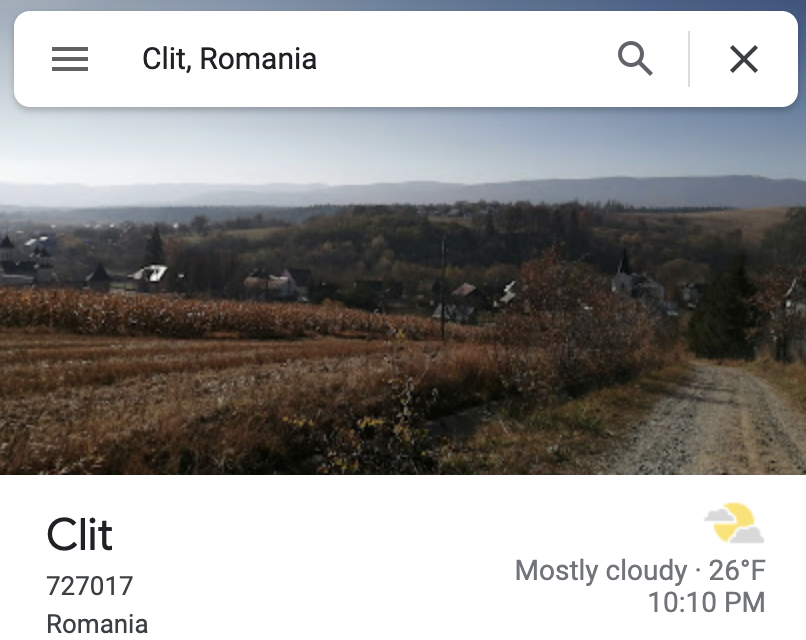 Vulgar Geography - panorama - Clit, Romania Clit 727017 Romania Q Mostly cloudy. 26F