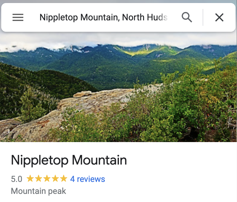 Vulgar Geography - vegetation - E Nippletop Mountain, North Huds Nippletop Mountain 4 reviews 5.0 Mountain peak Q X