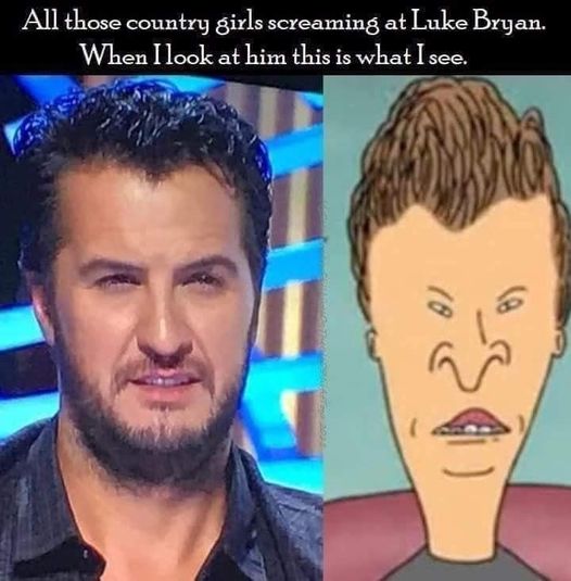funny memes and pics - Luke Bryan - All those country girls screaming at Luke Bryan. When I look at him this is what I see. 8