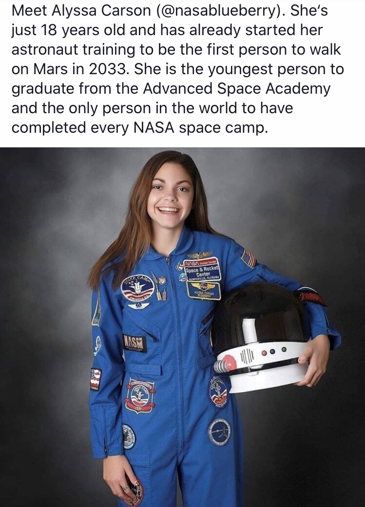 funny memes and pics - alyssa carson vs kendall jenner - Meet Alyssa Carson . She's just 18 years old and has already started her astronaut training to be the first person to walk on Mars in 2033. She is the youngest person to graduate from the Advanced S